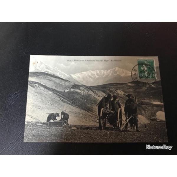 CPA 2873 - Manoeuvres d?Artillerie dans les Alpes - En Batterie - 1912 timbre