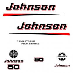 1 kit stickers JOHNSON 50 cv serie 2 pour capot moteur hors bord bateau autocollants decals