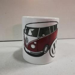 TASSE ceramique MUG COFFEE NOEL VOLKSWAGEN COMBI TRANSPORTER SPLIT WINDOW T1 VW