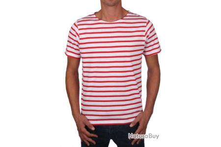 t shirt mariniere rouge et blanc homme