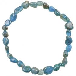 Bracelet en apatite bleue - Perles pierres roulées