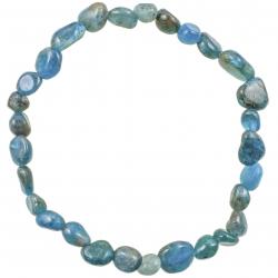 Bracelet en apatite bleue - Perles pierres roulées
