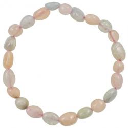 Bracelet en morganite (béryl) - Perles pierres roulées mini