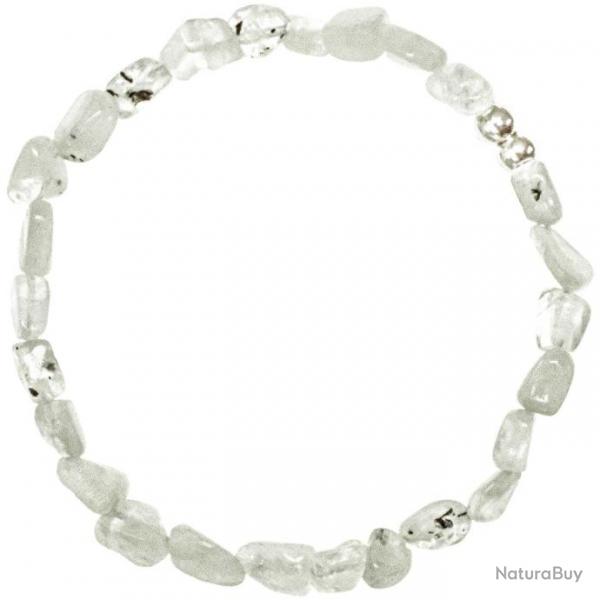 Bracelet en pierre de lune blanche - Perles roules 5  8 mm