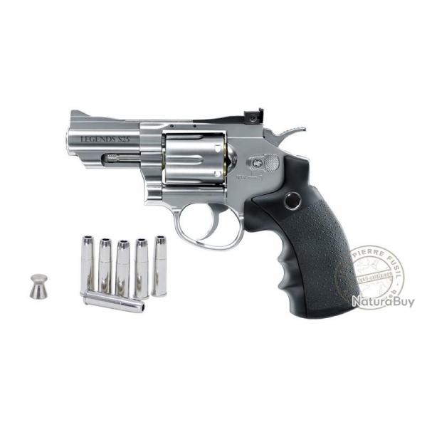 Revolver  plombs 4.5mm CO2 UMAREX Legends S25 ou S40 - Finition Argent (2,8  3,2 Joules) 2.5"