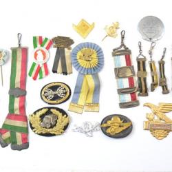 Ensemble lot de médailles / broches Allemandes toutes époques. Civil associations sociétés WW1 et +