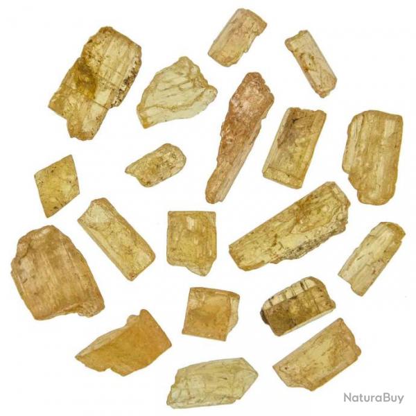 Pierres brutes cristaux de topaze impriale - 1  1.5 cm - Lot de 2