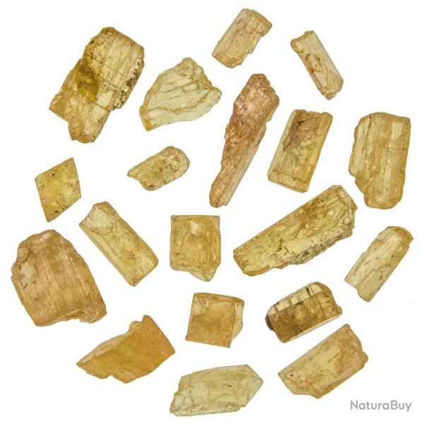 Pierres brutes cristaux de topaze impriale - 0.8  1.2 cm - Lot de 2