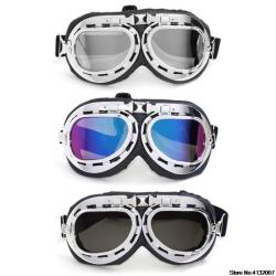 Lunettes Motard/Aviateur/Paintball/Quad Retro Teint&eacute; Argent