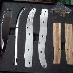 Couteau En Kit A Assembler Couteau Façon Laguiole Acier Inox Manche Bois Coffret MI159
