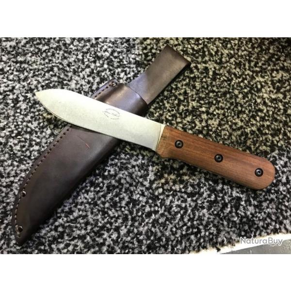 Couteau KA-BAR Becker Kephart Lame Acier Carbone 1095 Manche Noyer Etui CUir Made USA BKR62