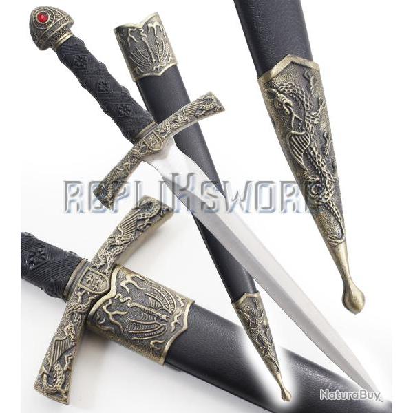 Dague Medievale Dragon Couteau Moyen Age Decoration Repliksword