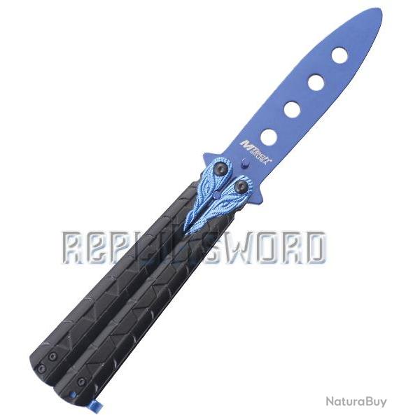 Couteau Papillon Balisong Entrainement Blue MT-872BL Repliksword