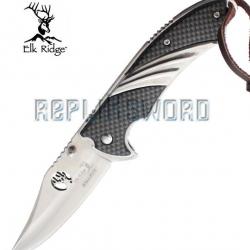 Couteau Pliant Silver Carbone Chasseur Elk Ridge ER-A540SC Repliksword