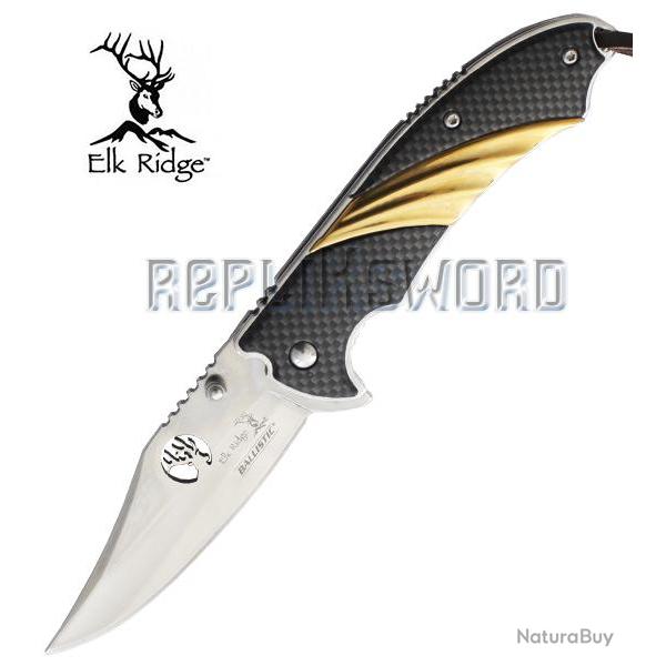 Couteau Pliant Gold Carbone Chasseur Elk Ridge ER-A540GC Repliksword