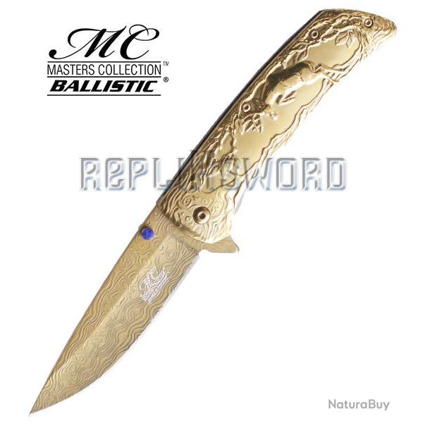 Couteau de Poche Chasseur Cerf Gold MC-A017GD Couteau Pliant Repliksword