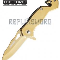 Couteau Pliant Gold Edition TF-903GD Tac Force Couteau de Poche Repliksword