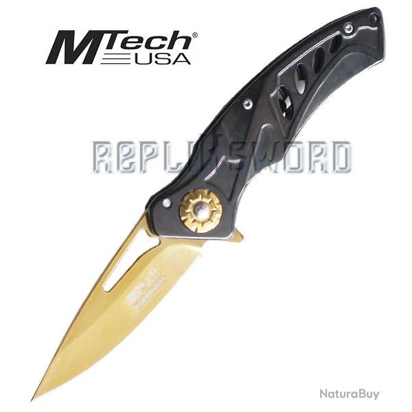 Couteau Pliant Gold Edition MT-A917BG Mtech USA Couteau de Poche Repliksword
