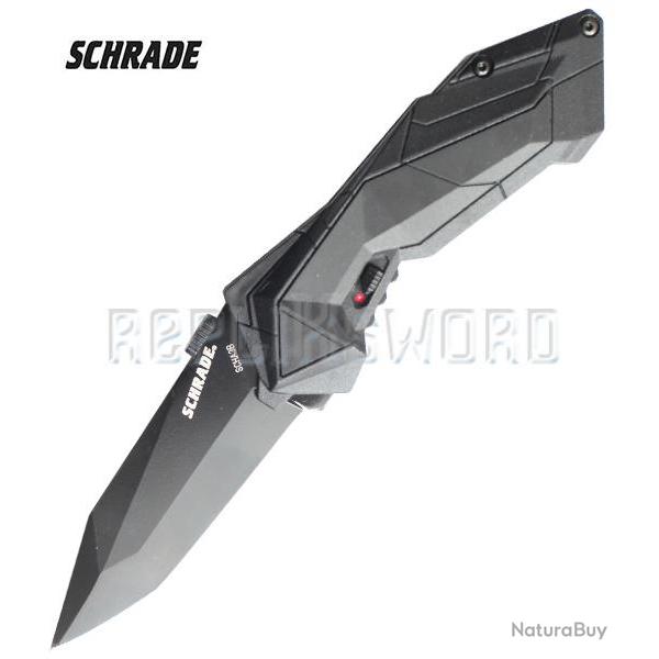 Couteau Schrade Black SCHA3B - Black Edition Couteau de Poche Pliante Repliksword