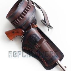 Ceinturon Cowboy Porte Pistolet Ceinture 1 Place CE1 Cuir Repliksword