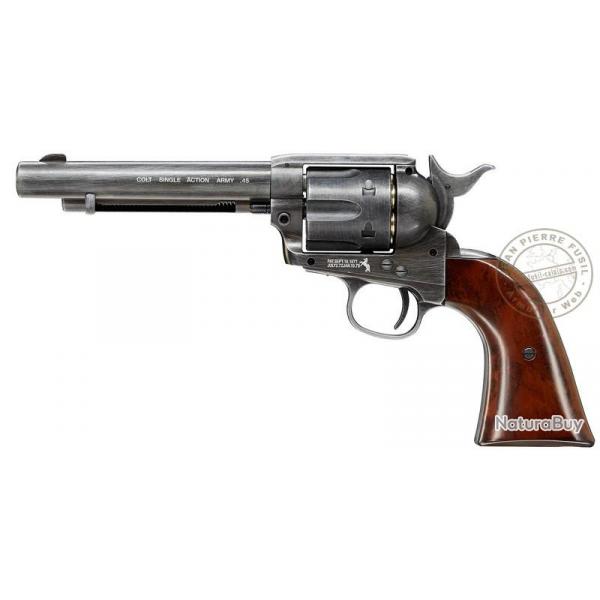 Revolver 4,5 mm CO2 UMAREX Colt Single Action Army 45 - Canon 5,5" - Plombs Antique
