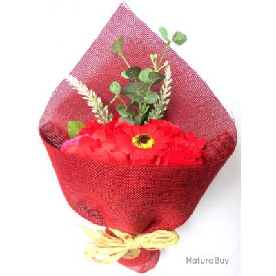 Bouquet De Fleurs De Savon Rouge