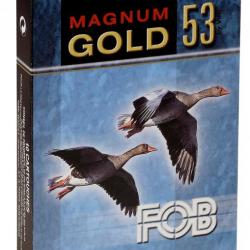FOB GOLD 53 Magnum Cal. 12 76. culot de 23. 53 gr doré Cartouches Fob Gold 53 Magnum Cal. 12 76