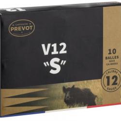 "Cartouches Prevot à balle V12 ''S''  demi-blindée - Cal. 12/70"