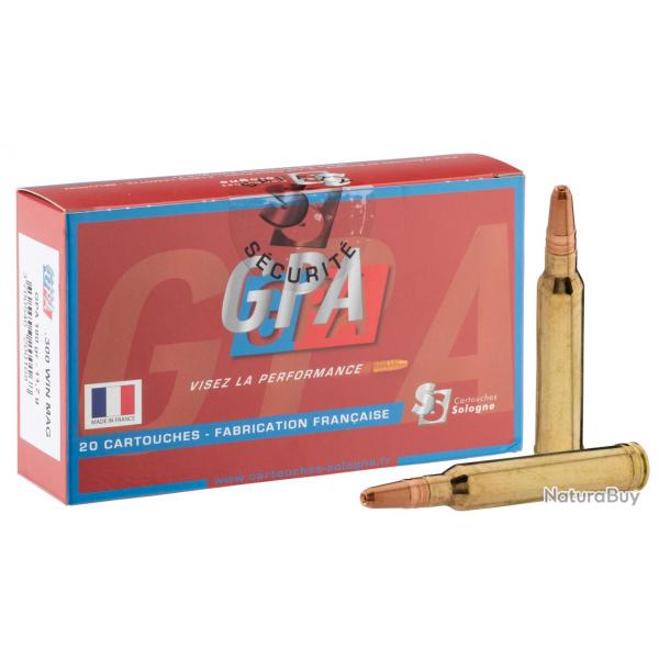 ( Cartouches  percussion centrale Sologne .300 Win Mag  balle GPA)Cartouches  percussion centrale