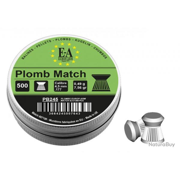 Plombs Match Europ-Arm  tte plate cal. 4,5 mm