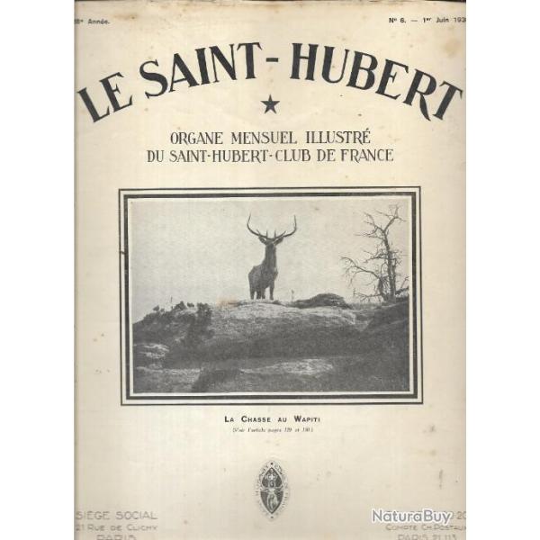Revue de chasse, le saint-hubert n 6 juin 1930 mensuel illustr