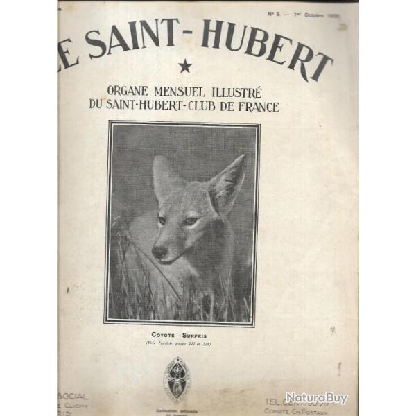 Revue de chasse, le saint-hubert n 9 octobre 1930 mensuel illustr