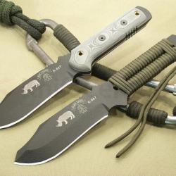 Couteau De Survie Tops Black Rhino Lame Carbone 1095 Manche Micarta Tops Knives Made In USA TP101