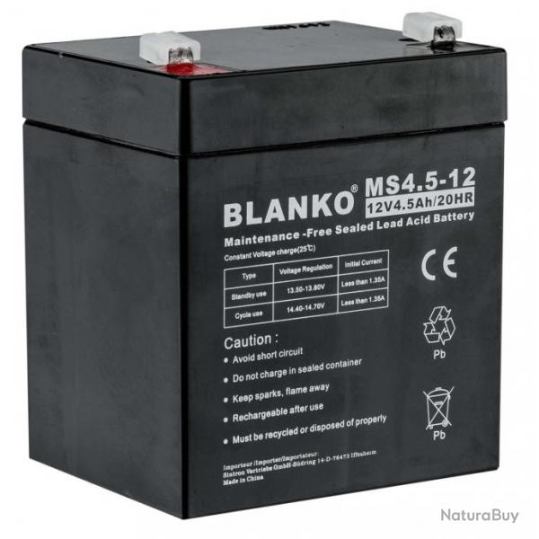 ( Batterie MS4 12 volts - 4,5 Ah)Batterie rechargeable MS4,5-12 12 volts pour agrainoir gamme feeder