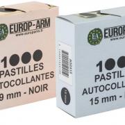 1 000 pastilles autocollantes de tir noire 19mm GEF