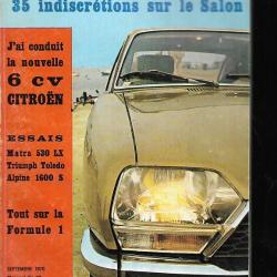 autopoche n°29 septembre 1970, gs citroen, renault 6, chrysler 160-180, simca cg , 504 peugeot