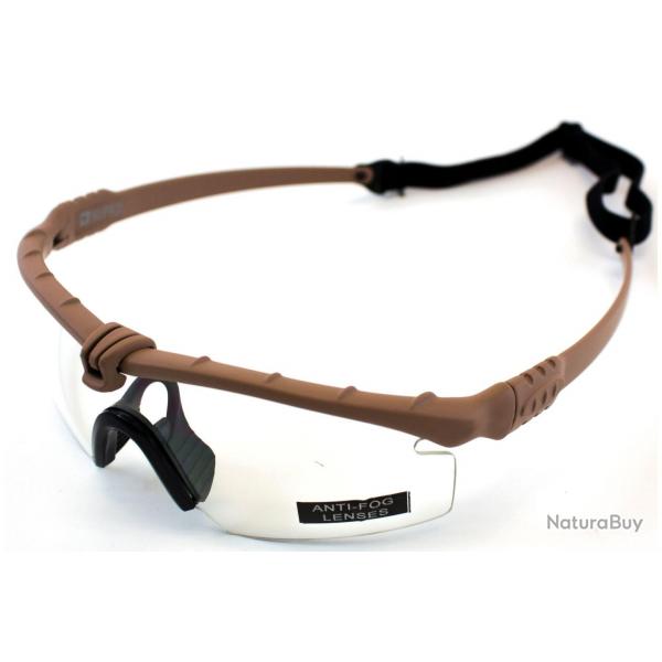 ( Lunettes Battle Pro Thermal Tan/Clear avec insert - Nuprol)Lunettes Battle Pro Thermal Tan/Clear a