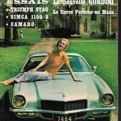 autopoche n°27 juillet 1970, simca 1100, chevrolet camaro 1970, stag triumph, renault 12 gordini,