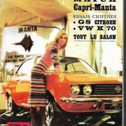autopoche n°31 novembre 1970, ford capri 2000 gt, opel manta 1900sr, volkswagen k 70, gs, renault 12