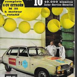 autopoche n°21 janvier 1970, citroen m 35 (ami 6), nsu ro 80, piston rotatif, pneus neige, alpine