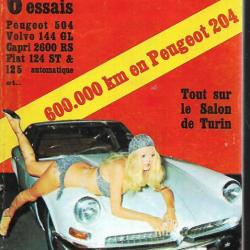 autopoche n°32 décembre 1970, 504 peugeot injection, coupé capri 2600sr, volvo 144 gl, 204 peugeot