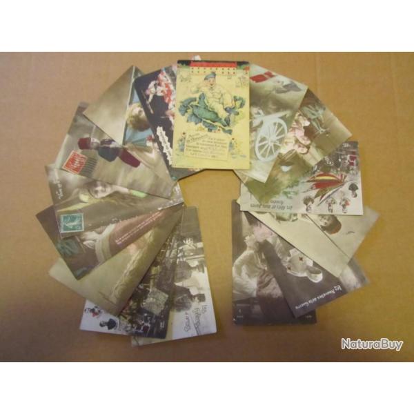 CARTES POSTALES GUERRE 14-18 LOT COMPLET N7