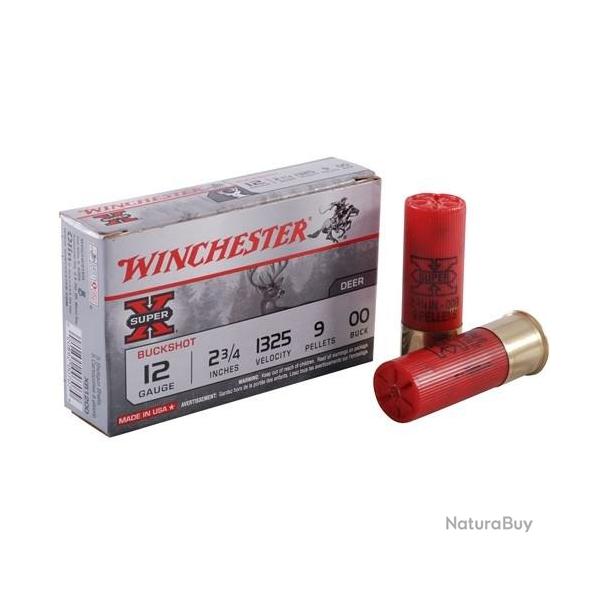 Chevrotines Winchester SUPER X Buckshot Cal.12/70 9 grains par 15