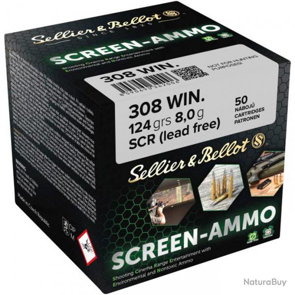 Cartouches cin tir Screen-Ammo .308 Win. FMJ zinc 124 grs. (Calibre: .308 Win.)