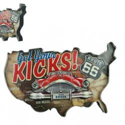 Enseigne vintage 3D à Led / Get You Kicks Voiture
