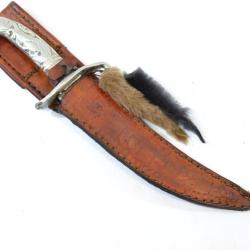 Couteau de chasse indien (Indes) avec étui personnalisé
