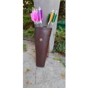 Carquois Dos Serious Archery – Cuir Marron – Gaucher – Fabriqué Aux USA