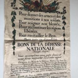 Affiche « BONS DE LA DEFENSE NATIONALE » 1915 Guy Arnoux