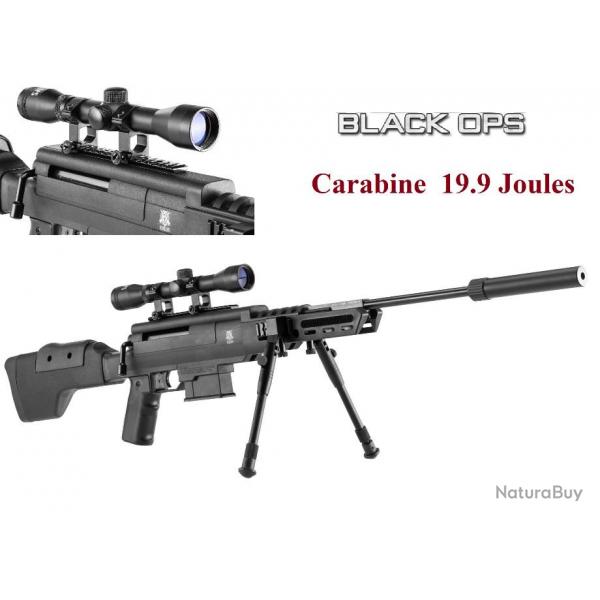 Carabine  plomb BLACK OPS  Type sniper / Cal 4.5 mm  19.9 Joules pour tir sportif