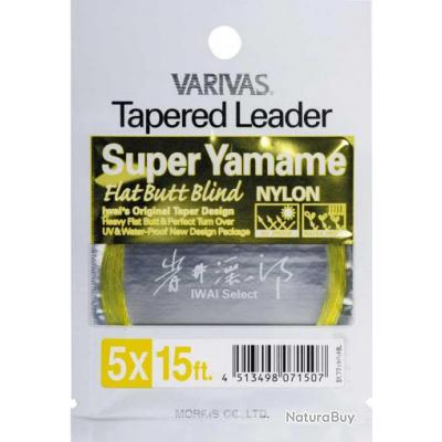 BAS DE LIGNE VARIVAS TAPERED LEADER NYLON SUPER YAMAME 12.8/100 6X 457 Jaune Fluo